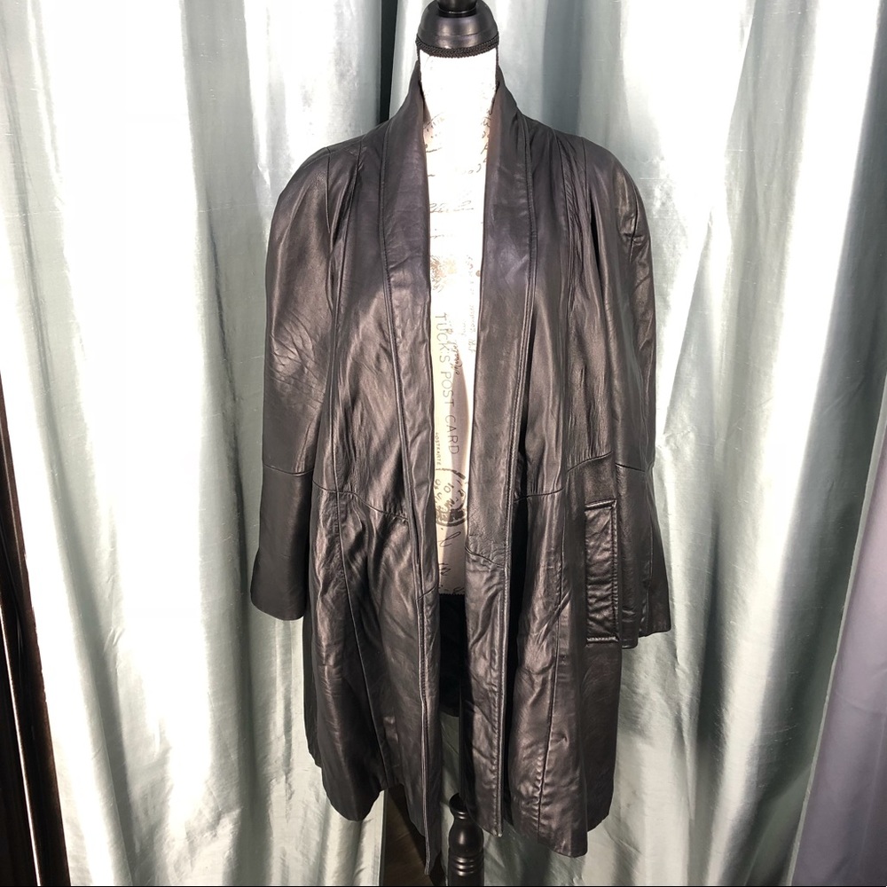 Winlit leather swing coat